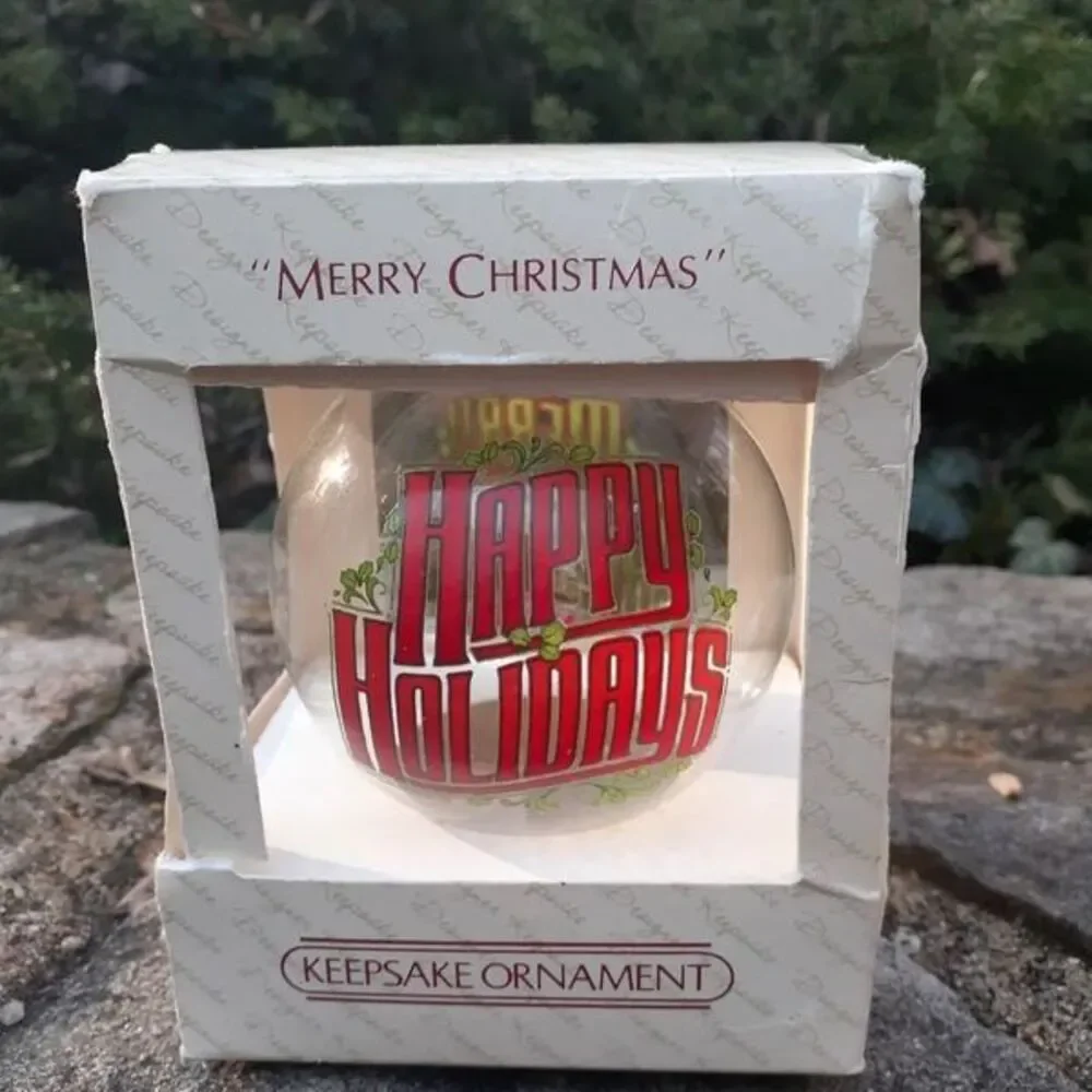 Hallmark Merry Christmas ornament glass